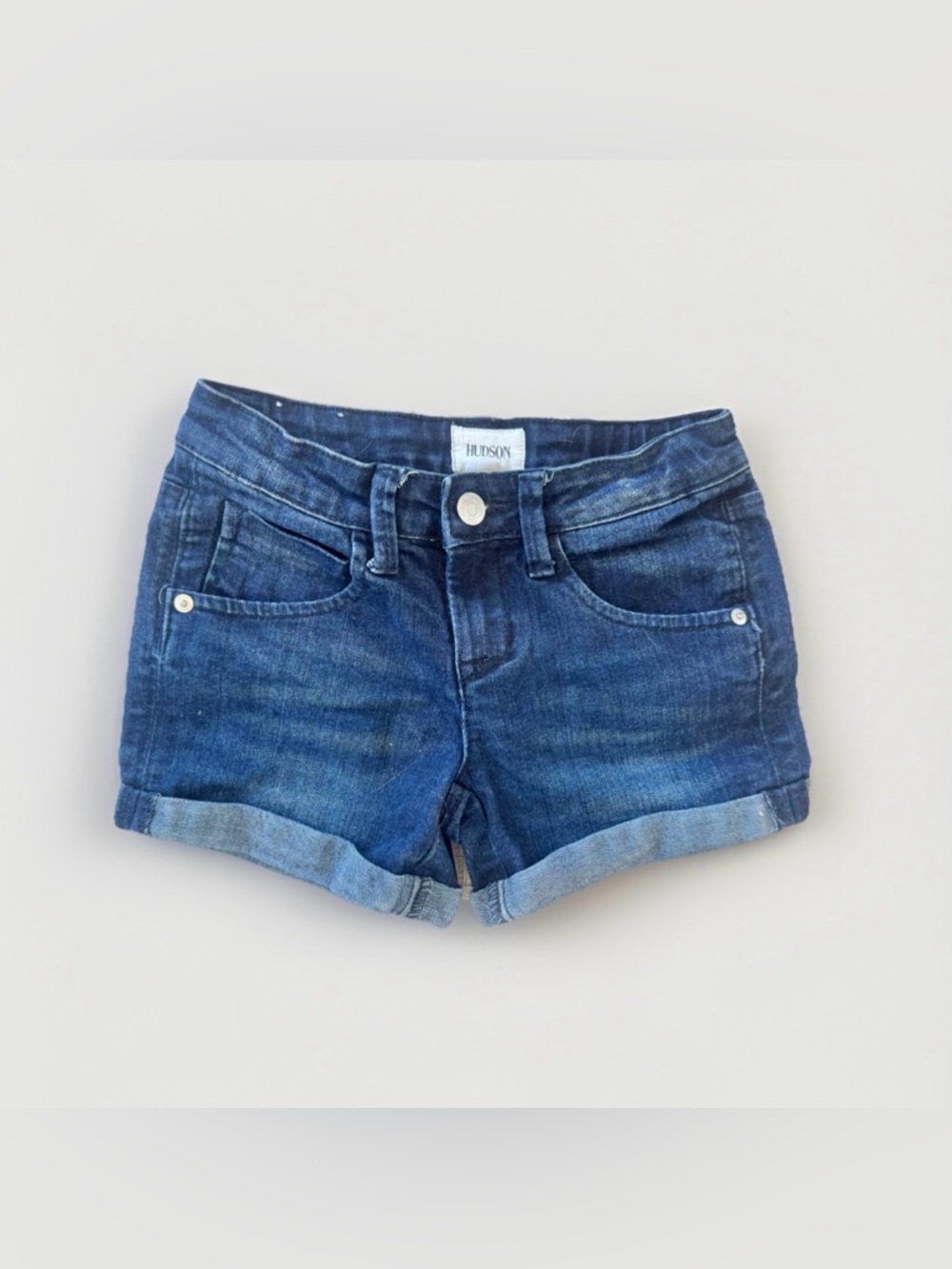 Hudson Sz 8 Girls Denim Jean Shorts Cuffed Hem Back Pockets Casual